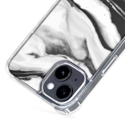 Black and White Marble Ink iPhone 14 MagSafe Case
