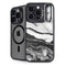 Black and White Marble Ink iPhone 14 Pro Kickstand Case