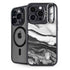 Black and White Marble Ink iPhone 14 Pro Kickstand Case