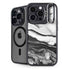 Black and White Marble Ink iPhone 14 Pro Max Kickstand Case