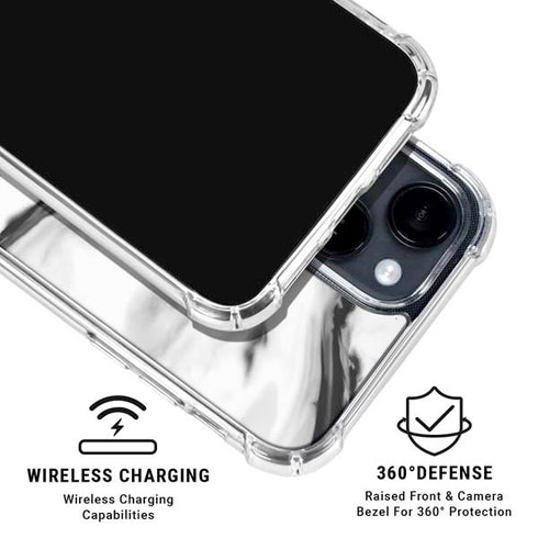 Black and White Marble Ink iPhone 15 Clear Case