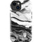 Black and White Marble Ink iPhone 15 Impact Case