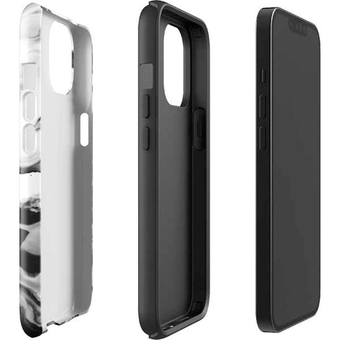 Black and White Marble Ink iPhone 15 Impact Case