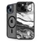 Black and White Marble Ink iPhone 15 Kickstand Case