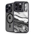 Black and White Marble Ink iPhone 15 Pro Max Kickstand Case