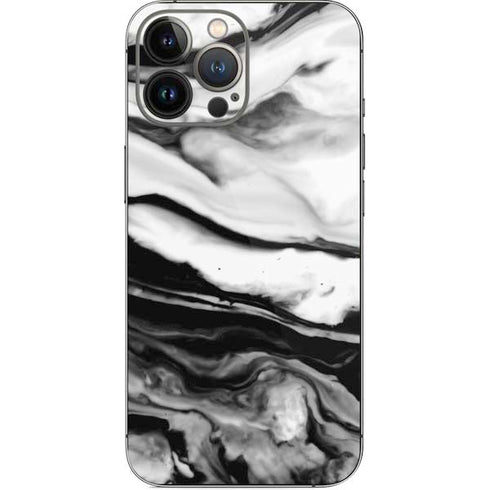 Black and White Marble Ink iPhone 15 Pro Max Skin