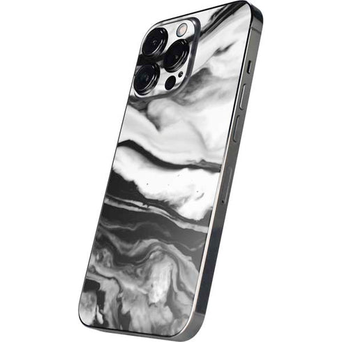 Black and White Marble Ink iPhone 15 Pro Max Skin
