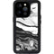 Black and White Marble Ink iPhone 15 Pro Waterproof Case