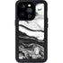 Black and White Marble Ink iPhone 15 Pro Waterproof Case