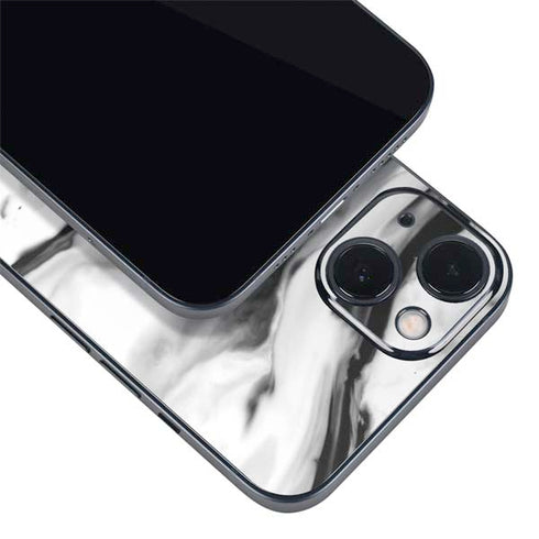 Black and White Marble Ink iPhone 15 Skin