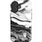 Black and White Marble Ink iPhone 16 Plus Impact Case