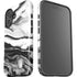Black and White Marble Ink iPhone 16 Plus Impact Case