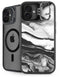 Black and White Marble Ink iPhone 16 Plus Kickstand Case
