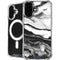 Black and White Marble Ink iPhone 16 Plus MagSafe Case