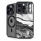 Black and White Marble Ink iPhone 16 Pro Kickstand Case