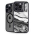 Black and White Marble Ink iPhone 16 Pro Kickstand Case