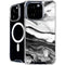Black and White Marble Ink iPhone 16 Pro MagSafe Case