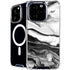 Black and White Marble Ink iPhone 16 Pro MagSafe Case