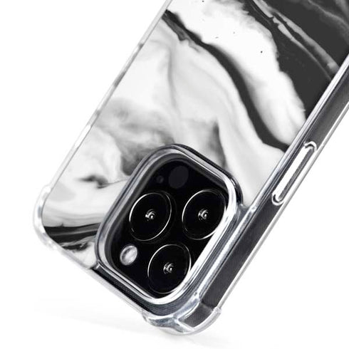 Black and White Marble Ink iPhone 16 Pro Max MagSafe Case