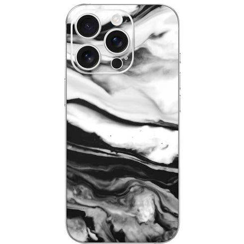 Black and White Marble Ink iPhone 16 Pro Skin