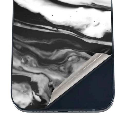 Black and White Marble Ink iPhone 16 Skin