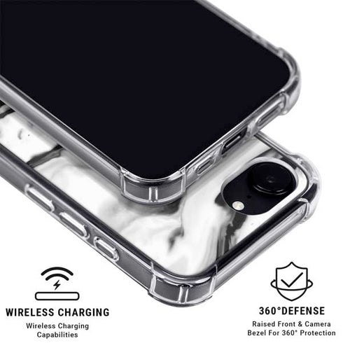 Black and White Marble Ink iPhone 16e MagSafe Case