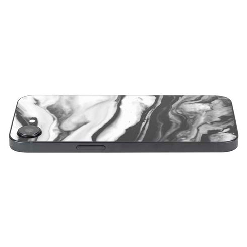 Black and White Marble Ink iPhone 16e Skin
