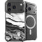 Black and White Marble Ink iPhone 18 Pro MagSafe Case