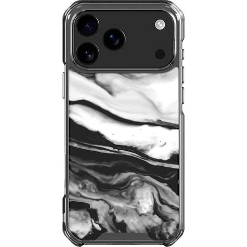 Black and White Marble Ink iPhone 18 Pro Max Clear Case