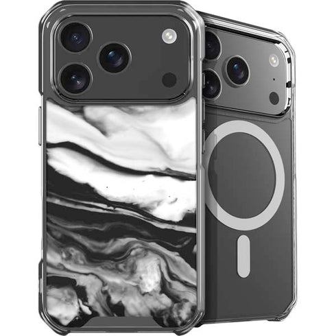 Black and White Marble Ink iPhone 18 Pro Max MagSafe Case