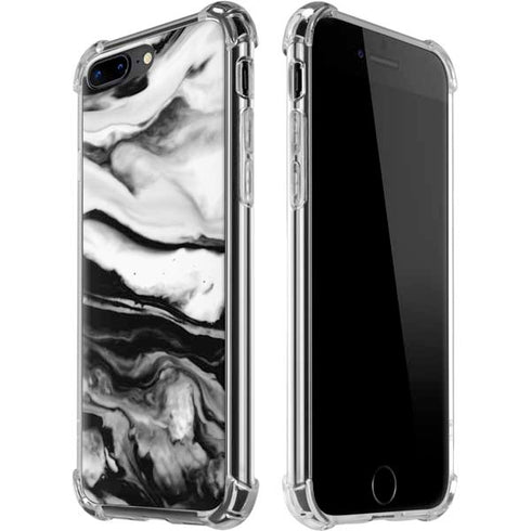 Black and White Marble Ink iPhone Cases