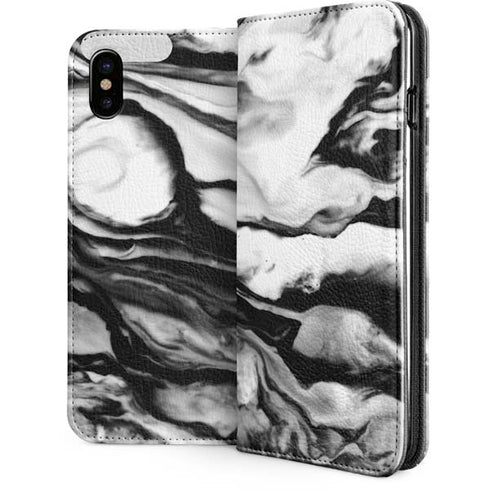 Black and White Marble Ink iPhone 8 Folio Case
