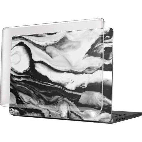 Black and White Marble Ink MacBook Pro 14in (2021-24) Case plus Skin