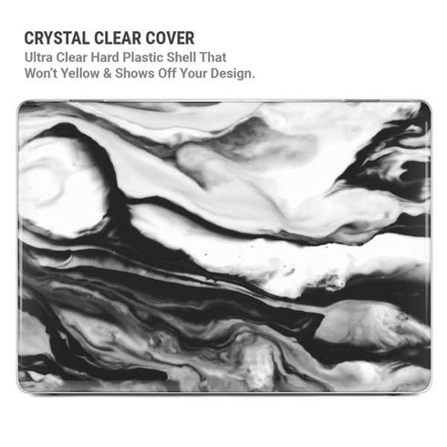 Black and White Marble Ink MacBook Pro 14in (2021-24) Case plus Skin