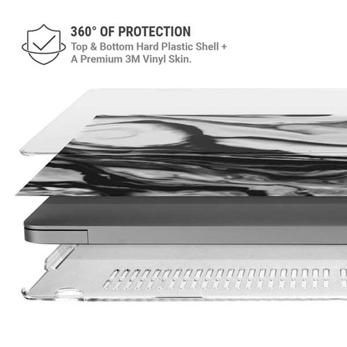 Black and White Marble Ink MacBook Pro 14in (2021-24) Case plus Skin
