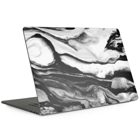 Black and White Marble Ink MacBook Skins