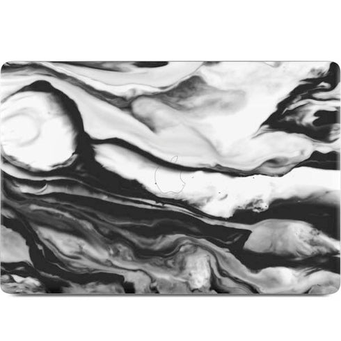 Black and White Marble Ink MacBook Skins