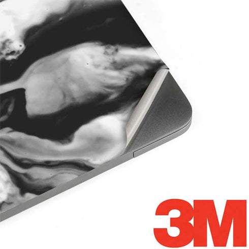 Black and White Marble Ink MacBook Skins