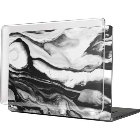 Black and White Marble Ink MacBook Cases