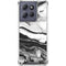 Black and White Marble Ink Moto G 5G (2025) Clear Case
