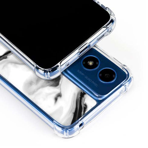 Black and White Marble Ink Moto G Play 4G (2024) Clear Case