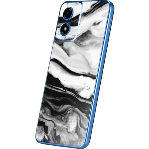 Black and White Marble Ink Moto G Play 4G (2024) Skin
