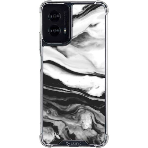 Black and White Marble Ink Moto G Power 5G (2024) Clear Case