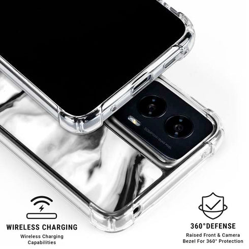 Black and White Marble Ink Moto G Power 5G (2024) Clear Case