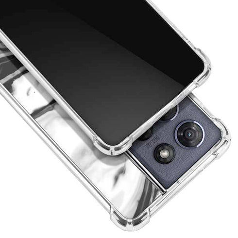 Black and White Marble Ink Moto G Power 5G (2025) Clear Case