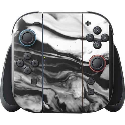 Black and White Marble Ink Nintendo Switch 2 (2025) with Joy-Con Skin