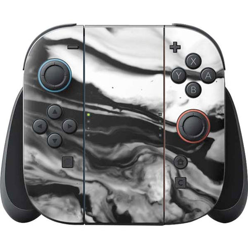 Black and White Marble Ink Nintendo Skins