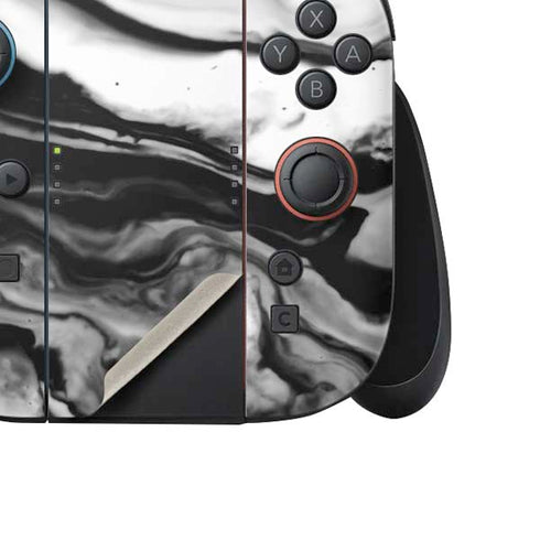 Black and White Marble Ink Nintendo Switch 2 (2025) Joy-Con Controller Skin