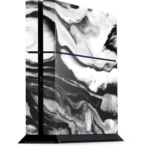 Black and White Marble Ink PlayStation PS4 Skins
