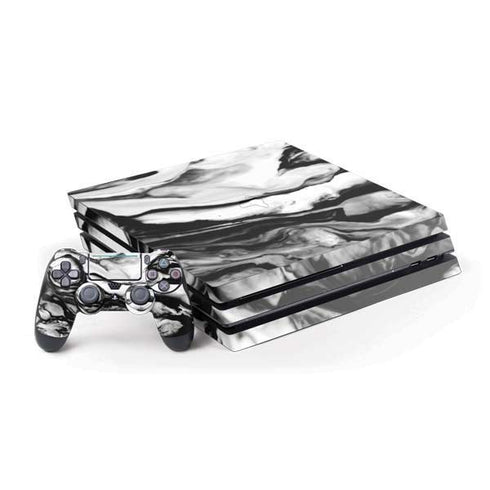 Black and White Marble Ink PlayStation PS4 Skins